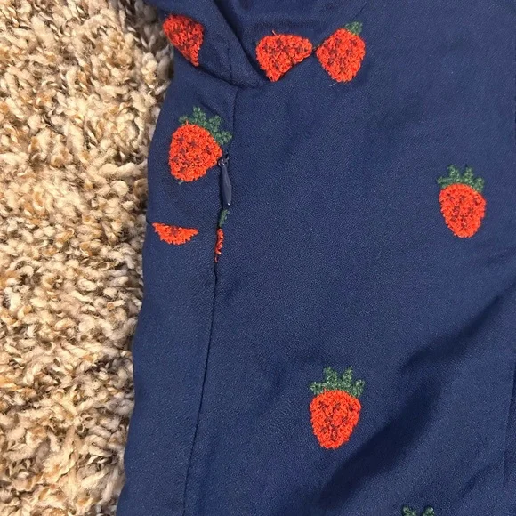 UPDATED! FARM Rio Navy and Red Midi Strawberry Dress - Picture 5 of 11